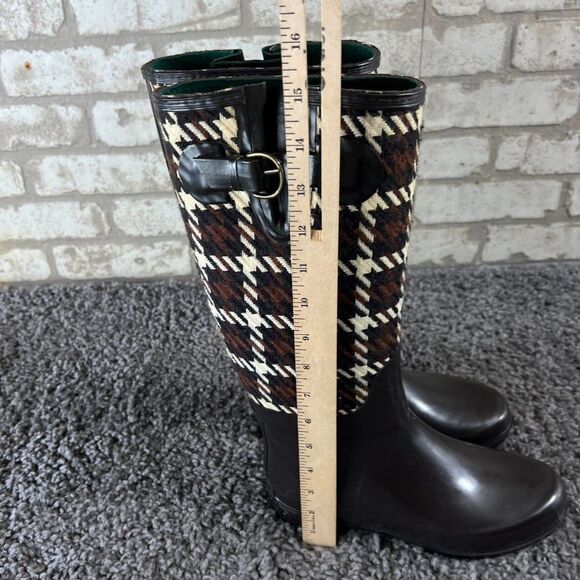 Banana Republic Rain Boots Womens 7 Bridgewater Houndstooth Mid Calf 15" High - Picture 13 of 13